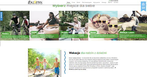 strona internetowa dla ośrodka wypoczynkowego