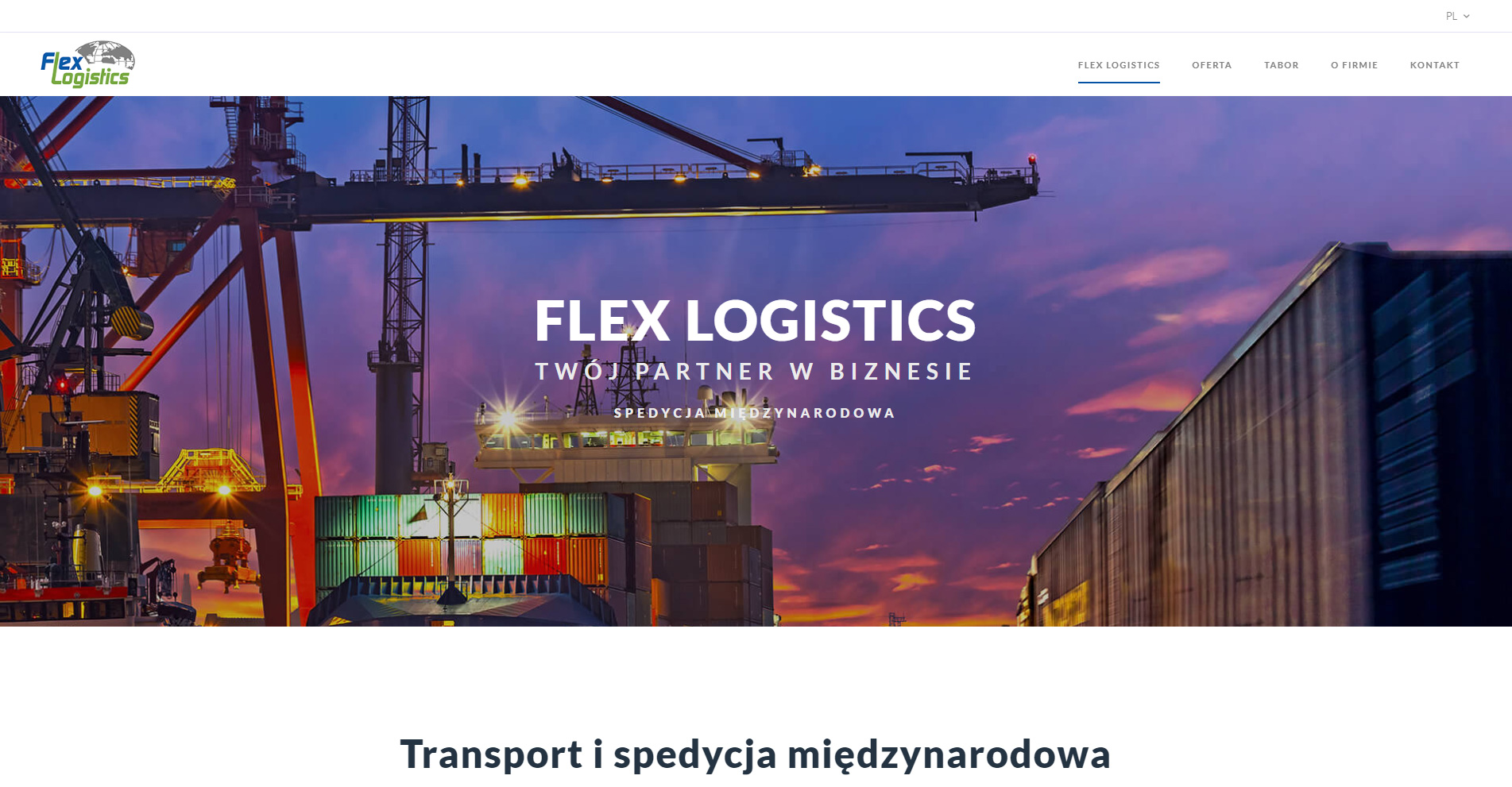 strona internetowa dla firmy transportowej